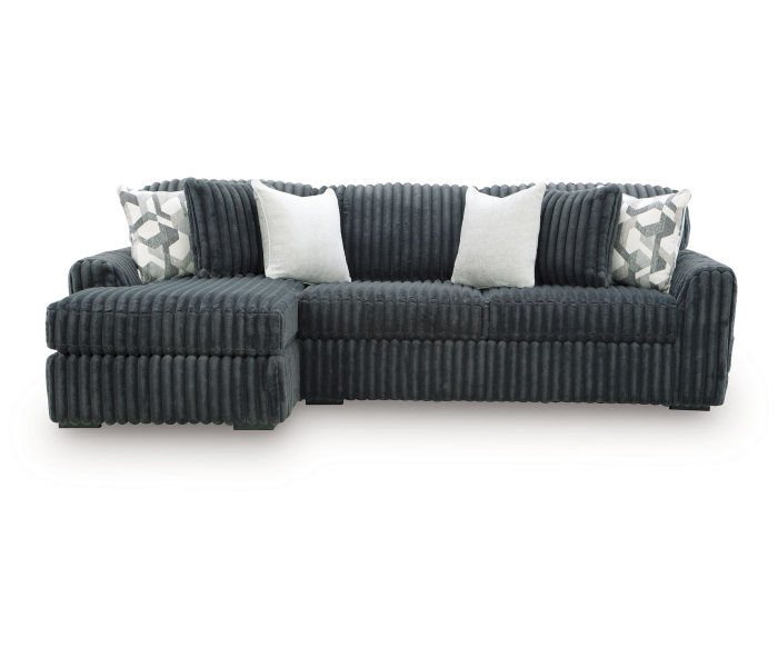 Midnight-Madness 2-Piece Sectional Sofa With LAF Corner Chaise Gunmetal, 120"