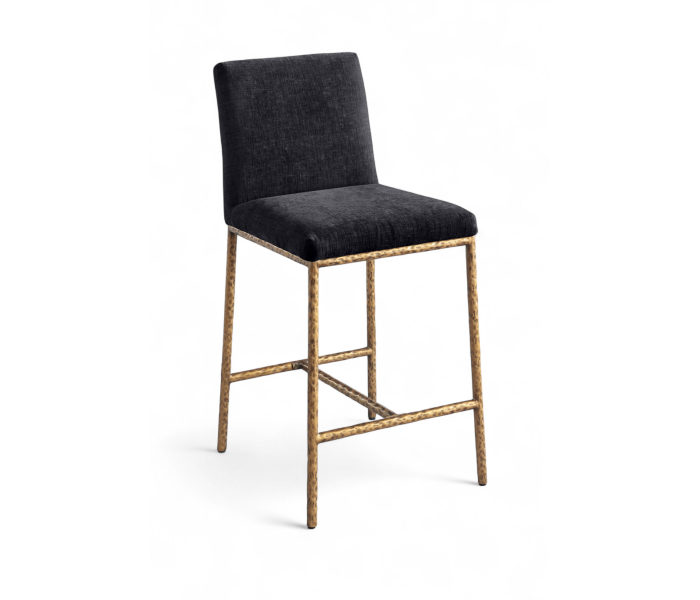 Reeves - Chenille Upholstered Counter Stool (Set of 2) - Black