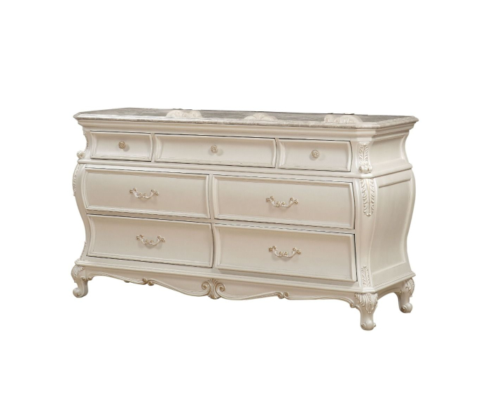 Chantelle - Dresser - Pearl White Finish - White, 66" Wide