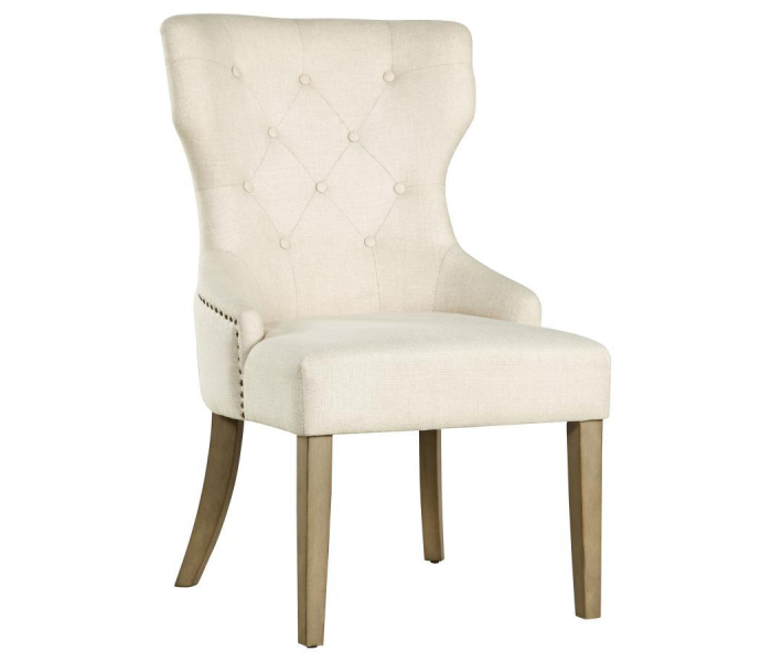Baney - Tufted Upholstered Dining Chair - Beige And Rustic
