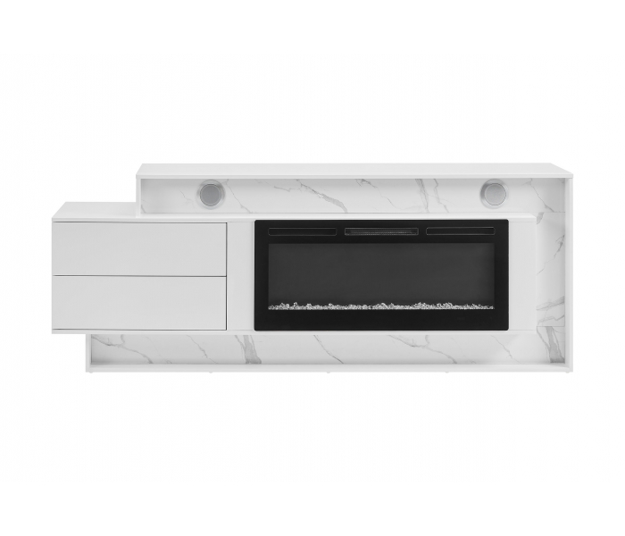 Kira - 87" Entertainment Unit With Bluetooth Speaker And LED - White