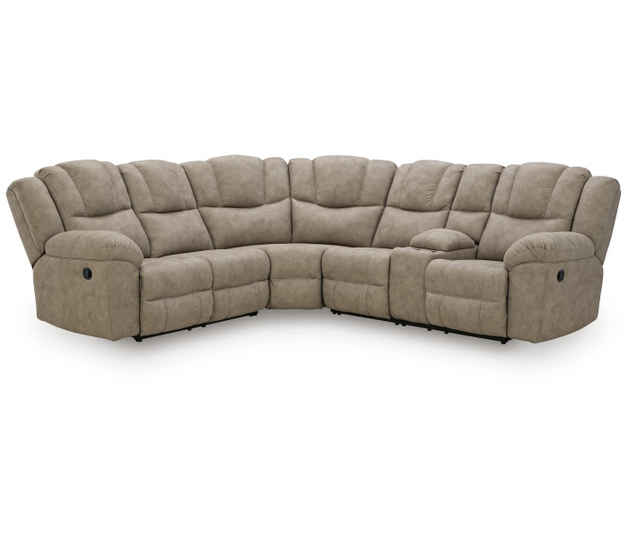 Pearce-Pike 3-Piece Reclining Sectional With RAF Reclining Loveseat With Console Birch