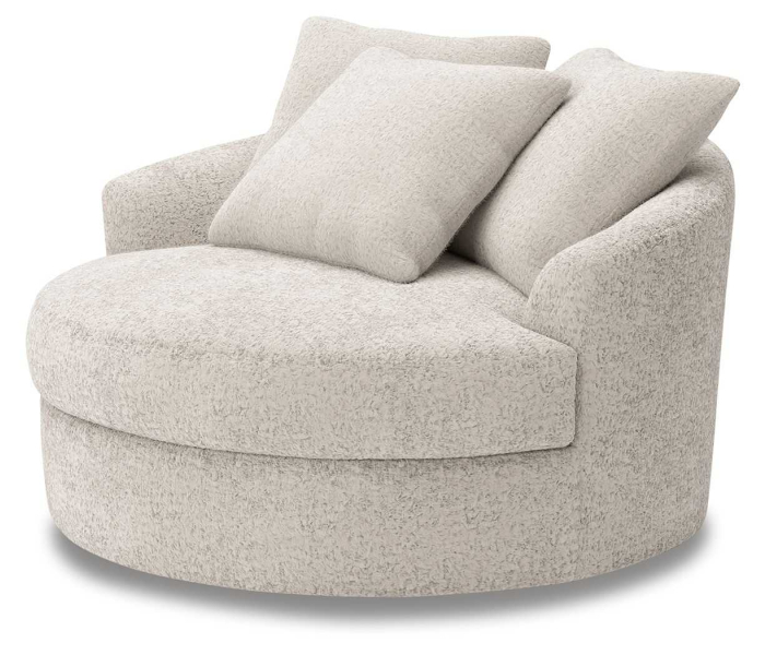 Cuddle Plush - Arctic - Oversized Swivel Accent Chair