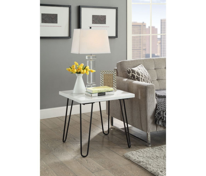 Telestis - End Table - White Marble, 22"