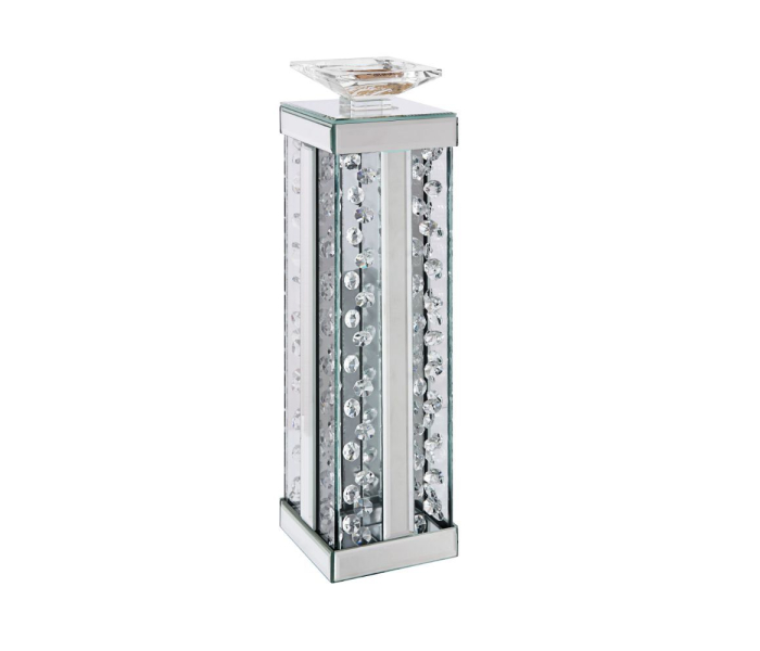 Nysa - Accent Candleholder (2 Piece) - Mirrored & Faux Crystals - 13", 4"