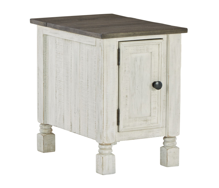 Havalance - White / Gray - Chair Side End Table, 16"
