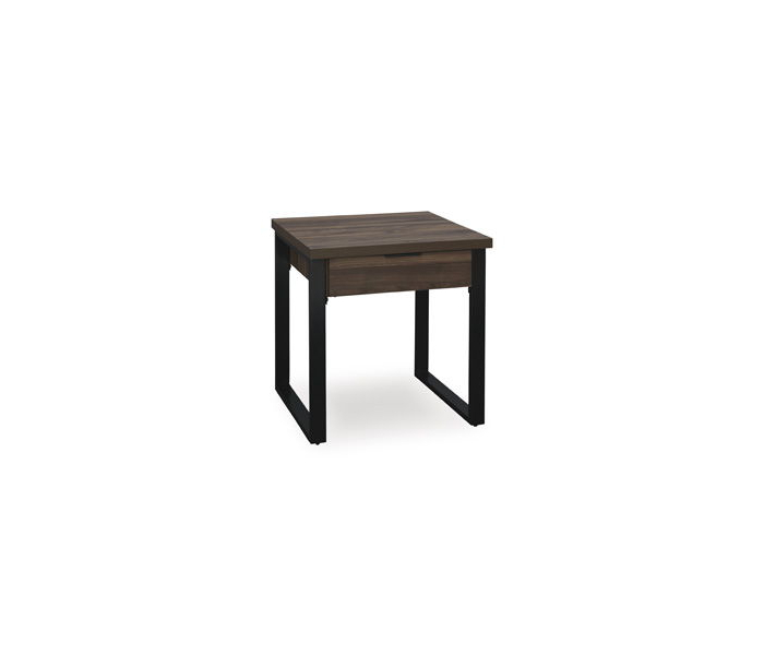 Wickman Falls Square End Table Dark Brown, 23.5"