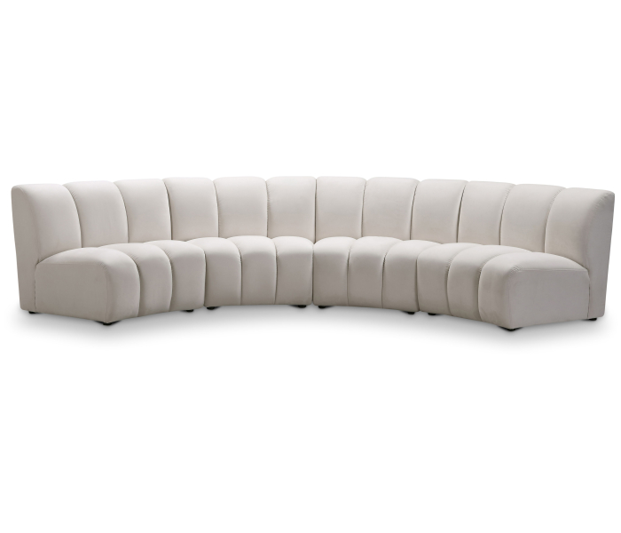 Infinity - 4 Piece Modular Sectional - Fabric - Cream, 148"