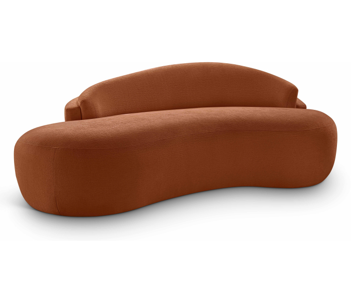 Caspian - Chenille Fabric 79" Upholstered Loveseat - Cognac - Orange