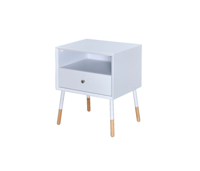 Sonria II - End Table - White & Natural, 20"