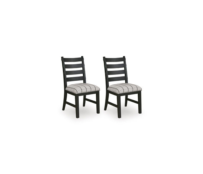 Ridgester Dining Upholstered Side Chair (Set of 2) Beige / Black