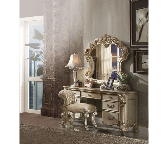 Vendome - Vanity Desk - Gold Patina & Bone