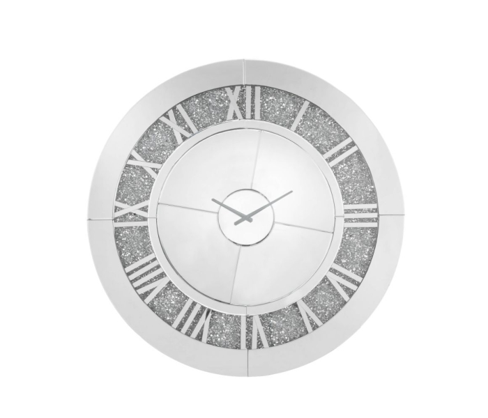 Noralie - Wall Clock - Mirrored & Faux Diamonds - 39"