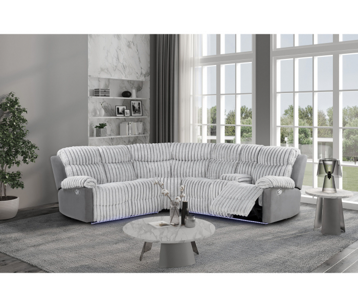U6028 - Reclining Sectional With LED - Gray, 74.8"