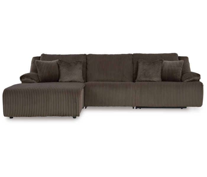 Top Tier - Chocolate - 3-Piece Reclining Sectional Sofa With Laf Chaise, 128"