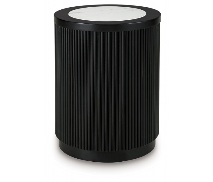 Grayman Round End Table Black, 18.13"