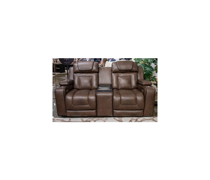 Mestrino Power Recline Loveseat/Fridge Cooler Hickory