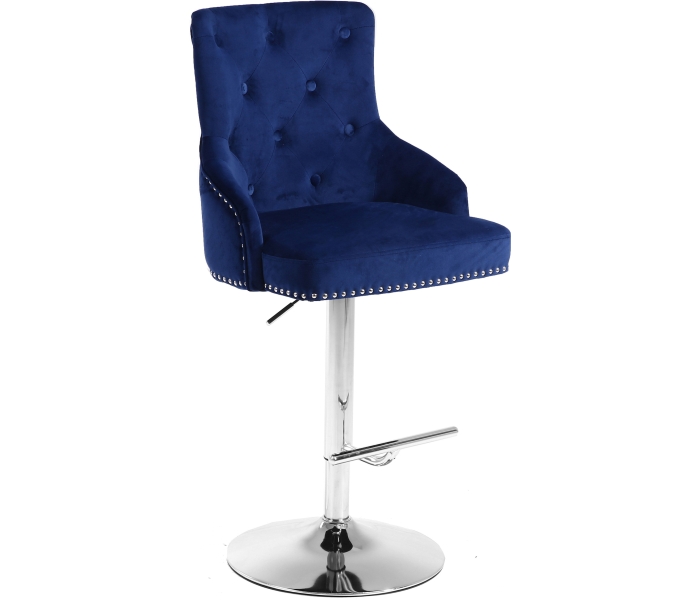Claude - Adjustable Stool Swivel - Navy - Fabric