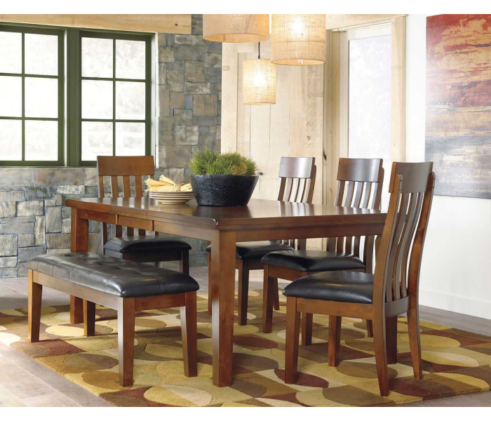 Ralene - Light Brown - 6 Pc. - Extension Table, 4 Side Chairs, Bench