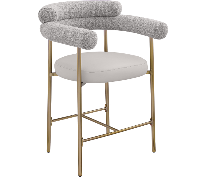 Blake - Faux Leather Counter Stool With Bronze Legs (Set of 2) - Taupe