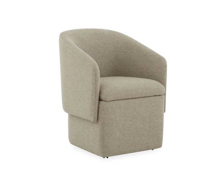 Accent Dining - Accent Storage Dining Chair With Casters - Sand - Beige