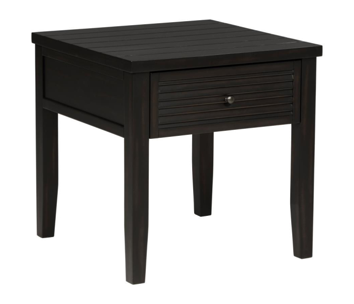 Concord - 1-Drawer Square End Table - Distressed Java, 24"