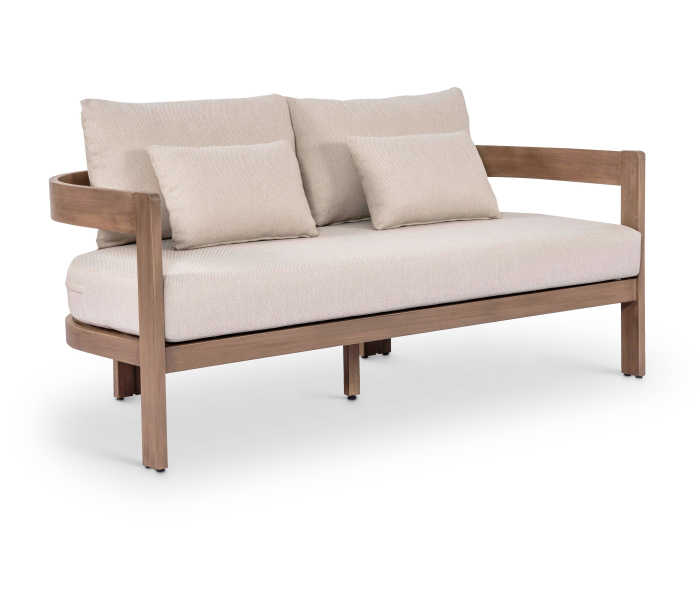 Newport - Water Resistant Fabric 65" Upholstered Outdoor Patio Loveseat - Beige