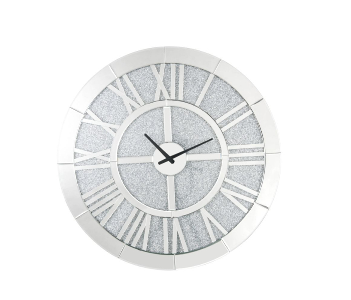 Nowles - Wall Clock - Mirrored & Faux Stones