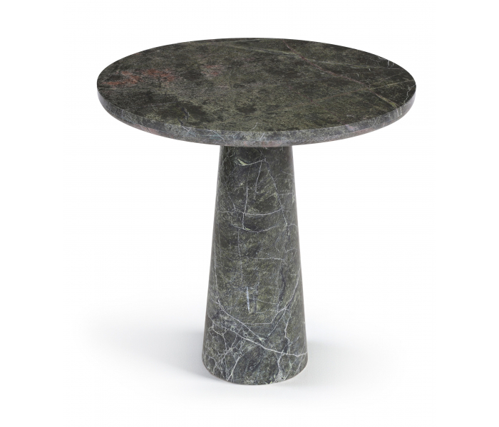 Fontelina - 30" Genuine Marble Bistro Dining Table - Green, 30"