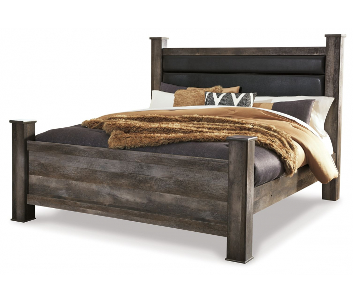 Wynnlow Upholstered Poster Bed Gray
