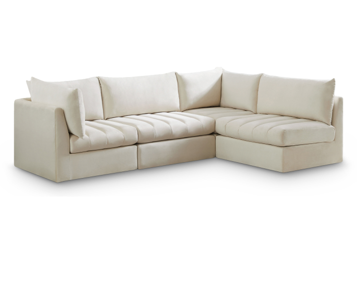 Jacob - Modular Croner Sectional 4 Piece - Cream, 103"