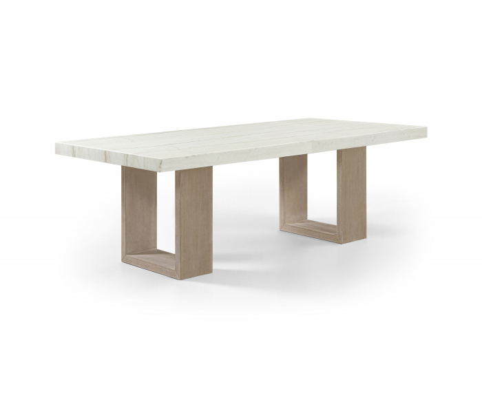 Ananda - 84" Marble Dining Table - White, 84"