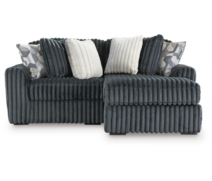 Midnight-Madness 2-Piece Sectional With RAF Corner Chaise Gunmetal, 86"