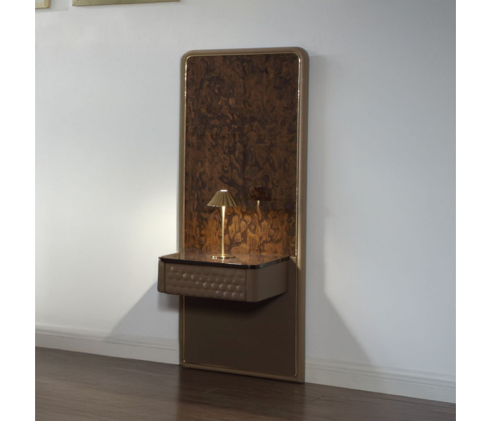 Marcelino - Nightstand With Wall Pier (EK) - Cherry Oak - Light Brown
