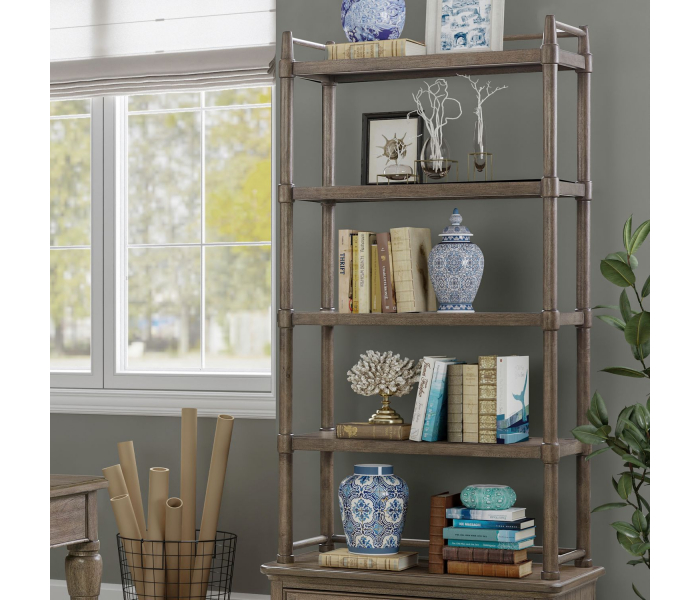 Hickory Grove - Open Bookcase Top - Heirloom Brown - Dark Brown