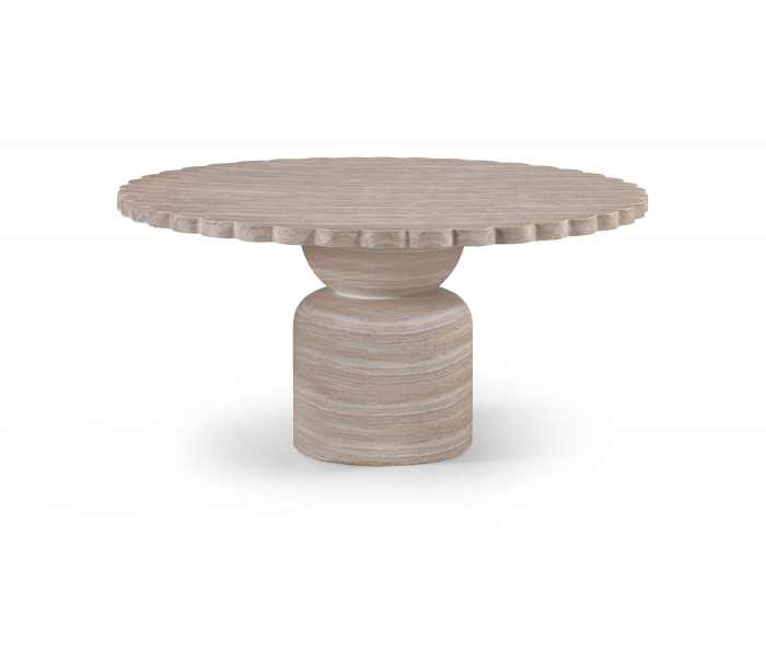 Petalia - 60'' Indoor/Outdoor Dining Table - Travertine - Beige, 60"