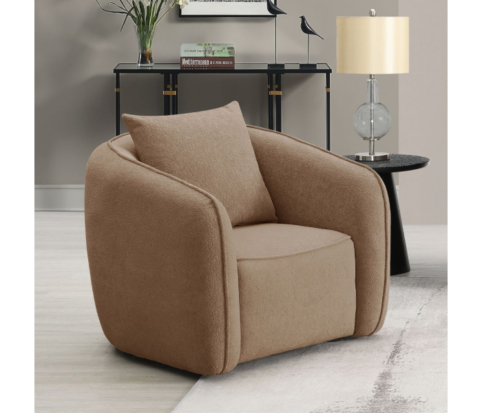 Keith - Chair With Pillow - Brown Chenille