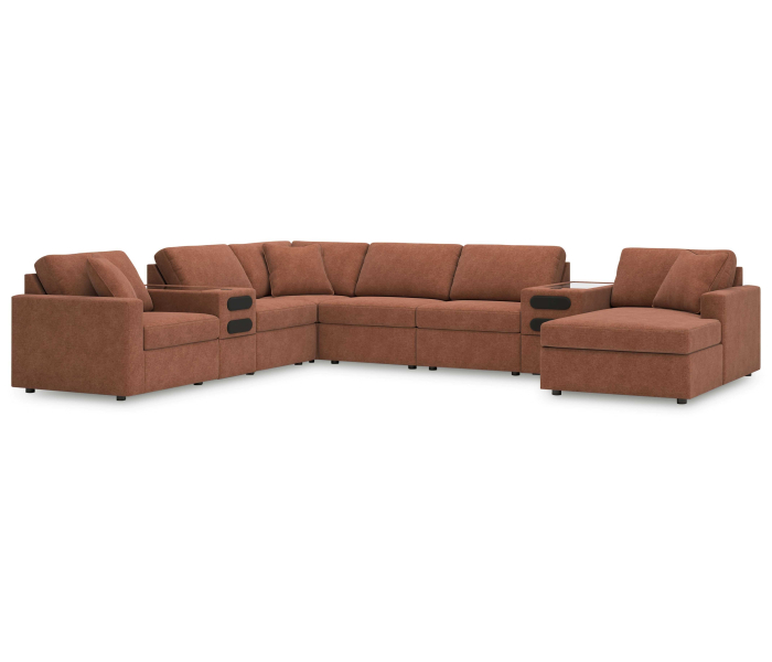 Cozymax - Spice - 8-Piece Sectional With Raf Corner Chaise And Audio System Console, 157"