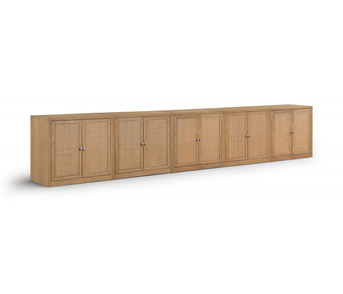 Vero - Solid Wood And Oak Veneer 5 Piece Sideboard/Buffet - Natural - Light Brown