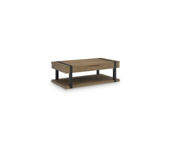 Jorannti Rectangular Lift Top Cocktail Table Medium Brown, 52"
