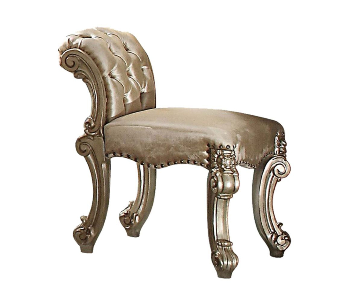 Vendome - Vanity Stool - Fabric, Gold Patina & Bone