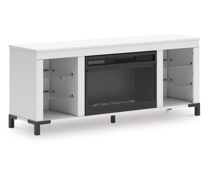 Brollevi - White - TV Stand With Fireplace