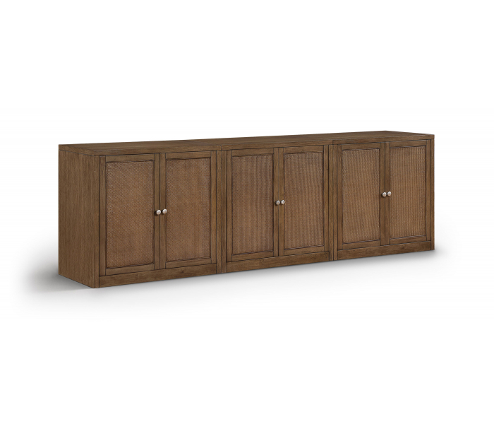 Vero - Solid Wood And Oak Veneer 3 Piece Sideboard/Buffet - Brown - Dark Brown