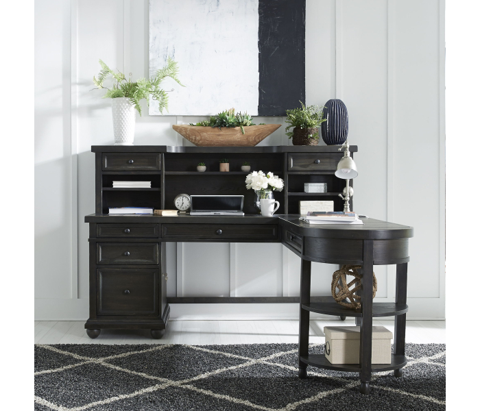 Harvest Home - L Shaped Desk Set With Hutch