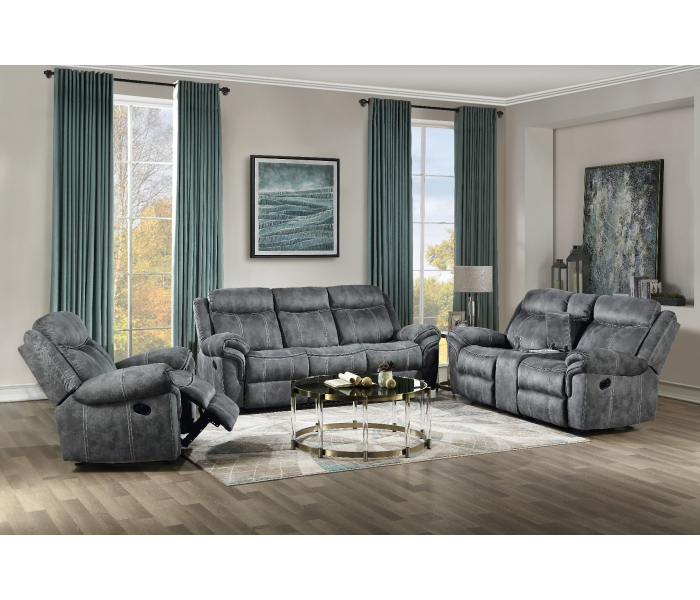 Zubaida - Loveseat - 2-Tone Gray Velvet