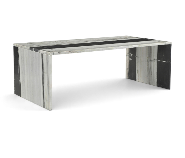 Vernazza - Marble Coffee Table - Panda - White, 48"