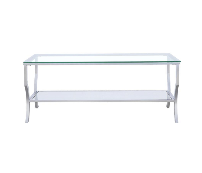 Saide - Rectangular Glass Top Coffee Table - Chrome, 47.25"