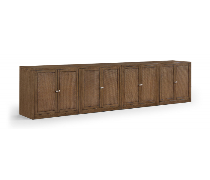 Vero - Solid Wood And Oak Veneer 4 Piece Sideboard/Buffet - Brown - Dark Brown