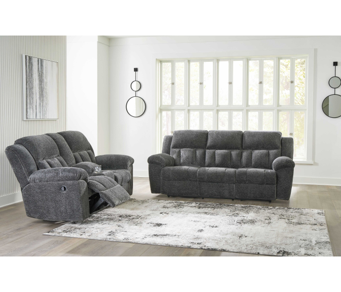 Frohn - Graphite - 2 Pc. - Reclining Sofa, Reclining Loveseat With Console