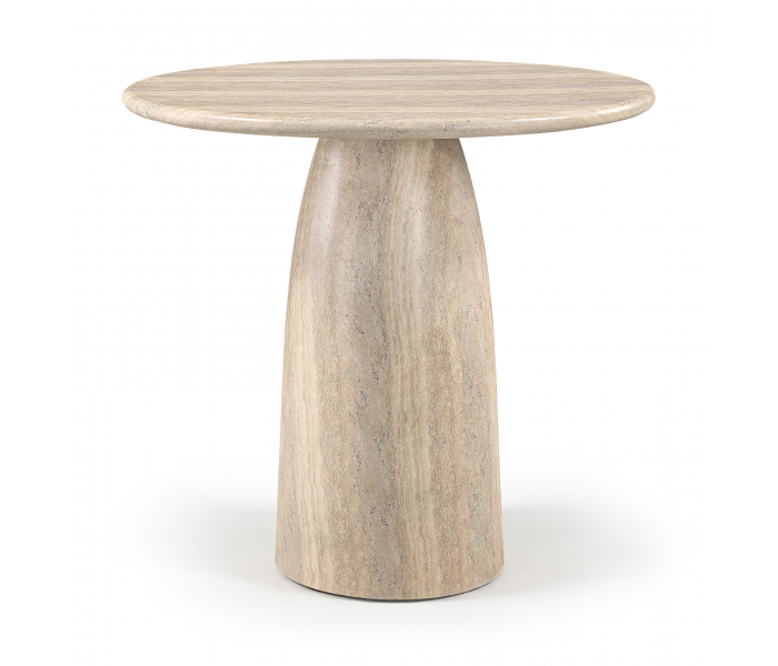 Cosenza - 42" Concrete Indoor/Outdoor Bar Table - Travertine - Beige, 42"